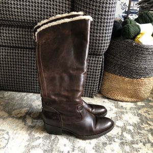 Dark Brown Sherpa Boots